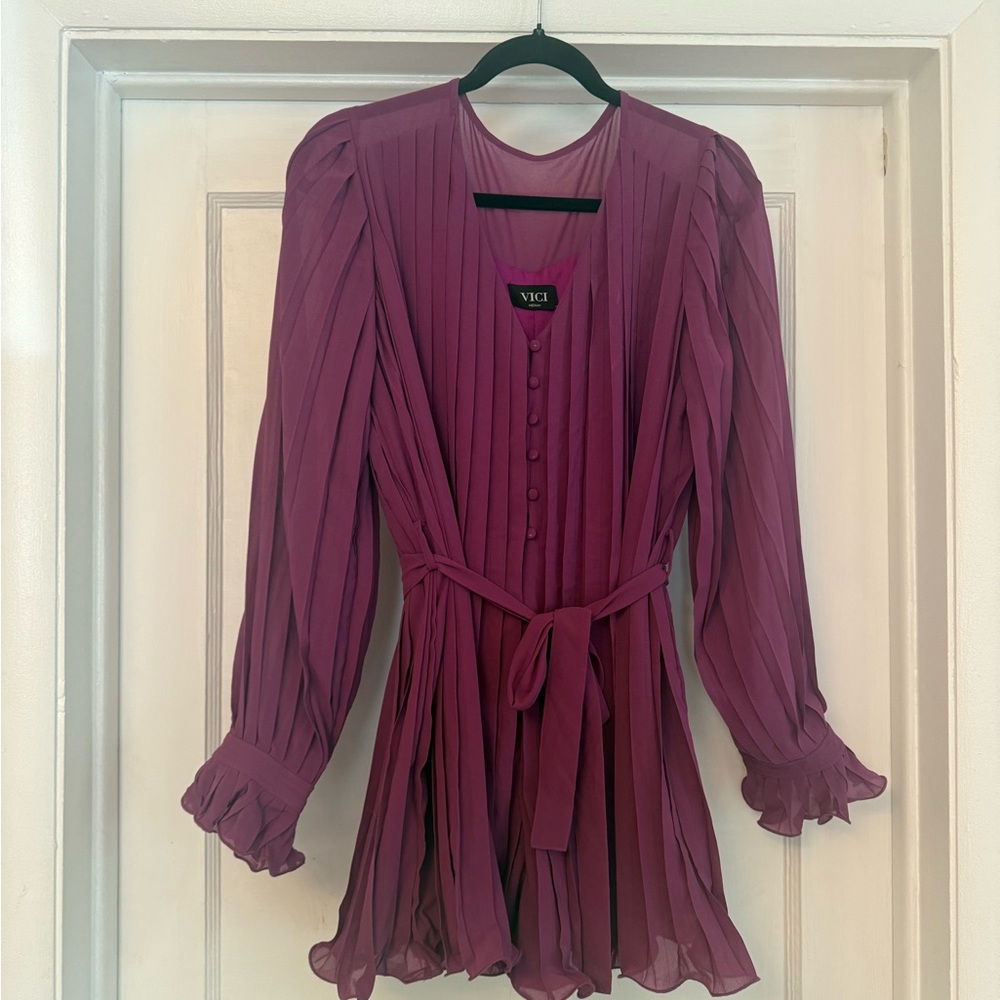 Vici Purple Tie Front Romper
